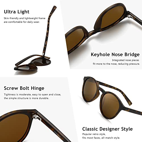 SUNGAIT Classic Vintage Round Polarized Sunglasses for Women Men Retro Style UV400