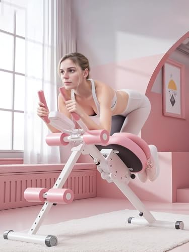 Ab Machine for Home, Foldable Ab Workout Equipment with Thickened Foam Handle, Ab Trainer Machine for Stomach Workout with...