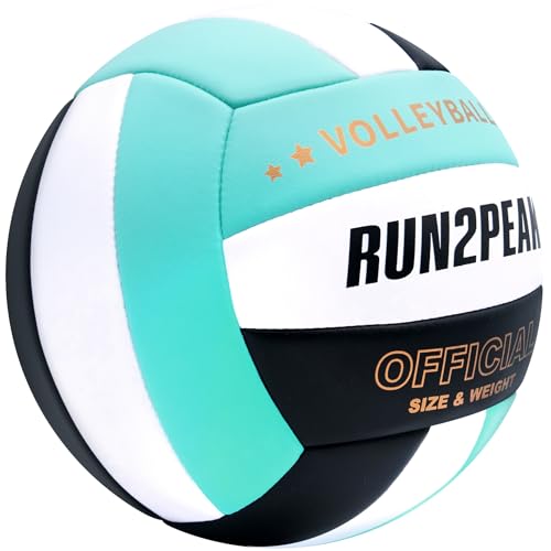 RUN2PEAK Soft Volleyball Ball Official Size 5 Volleyballs for Indoor Outdoor Beach Pool Game Play for Youth Teen Team Begi...
