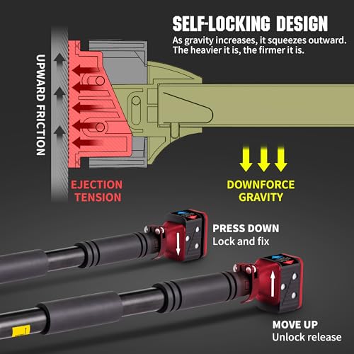 leikefitness Pull-Up Bar For Door Frame Chin Up Bar Upper Body Workout Adjustable Portable Training Pull-Up Bars Bars with...