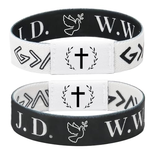 PRIVATEDIY Daily Bible Verse Bracelet Scan for Men Women, Wearable Bible Bracelet Christian Scripture WWJD Bracelets Catho...