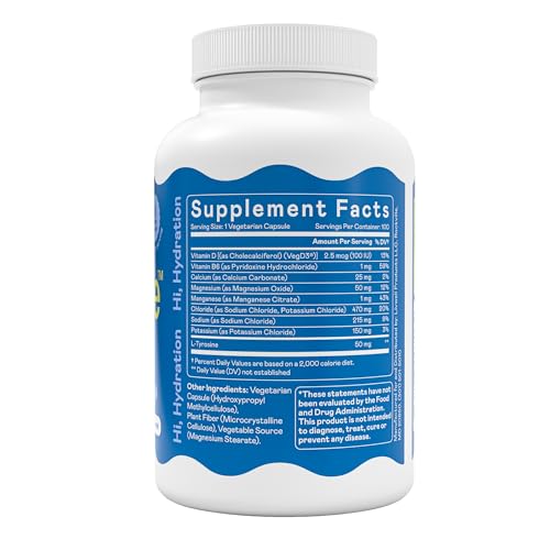 Hi-Lyte Unflavored Electrolyte Capsules - Hydration Support Supplement Tablets - Sodium, Potassium, Magnesium - 100 Servings