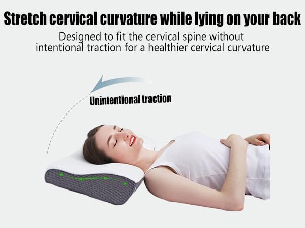 Cervical Neck Pillow - Ergonomic Neck Support Pillow for Neck & Shoulder Pain Relief - Back,Stomach Sleepers,Cervical Anti Snore Pillows,Memory Foam Pillows (Ice Silk Pillowcase-The Coolest)