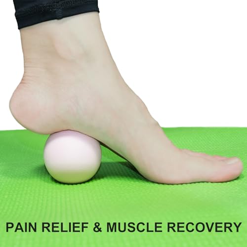 Small Hard Massage Ball 2 Pack. Lacrosse Ball Size Fascia Balls for Trigger Point Deep Tissue Myofascial Release Muscle Re...