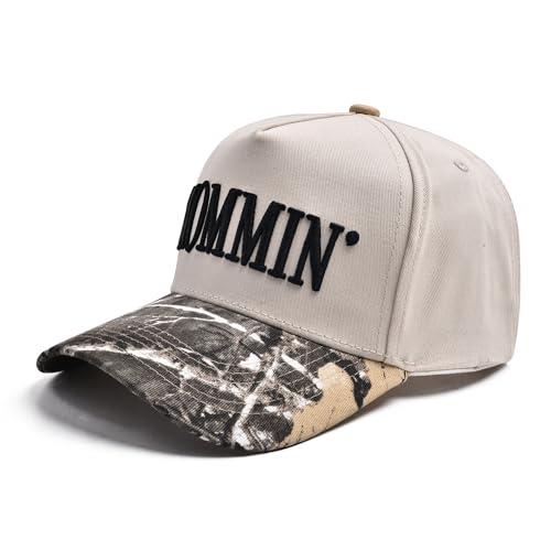 Mommin Trucker Hat for Women Embroidered Mom Baseball Cap Adjustable Canvas Vintage Hat for Casual Wear