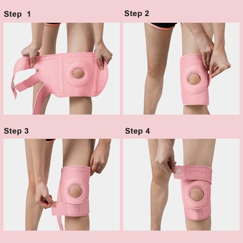 Kuangmi Knee Brace with Side Stabilizers & Patella Gel Pad,Adjustable Compression Knee Support with Arthritis Relief,Injur...