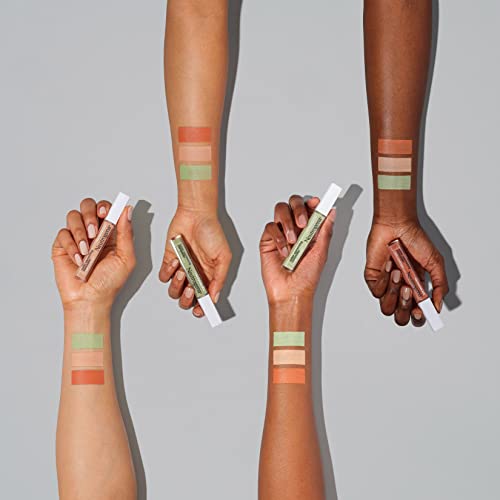 Color Correcting Concealer, Full Coverage Makeup Concealer For Dark, Deep Peach Shade, Lightweight Formula With Niacinamide, Oil & Fragrance-Free, Plus Bundled With Eyebrow Tweezers [1-Pack]