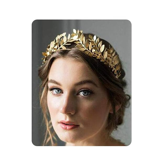 Chargances Bridal Gold Leaf Crown Headband Bridal Tiara Gold Leaf headpiece for Wedding Prom Festival Bridesmaid Hair Acce...