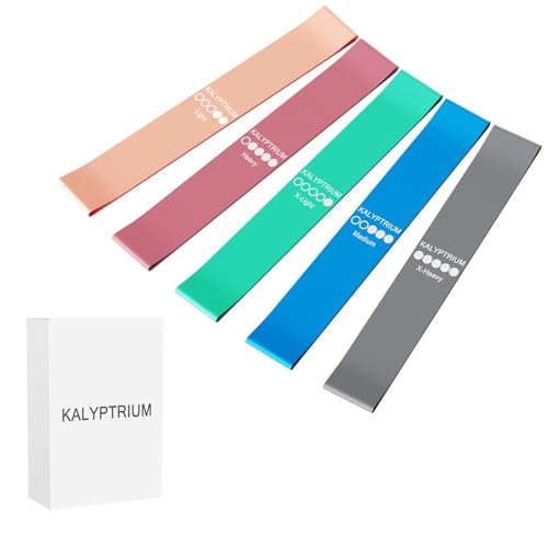 KALYPTRIUM Resistance Bands Set – 5-Level Exercise Bands for Physical Therapy/Yoga/Pilates/Strength Training/Home Fitness ...