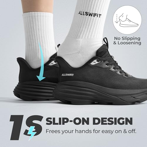 ALLSWIFIT Women's Slip On Walking Shoes Hands-Free Cushion Running Tennis Non-Slip Comfortable Gym Workout Athletic Breath...