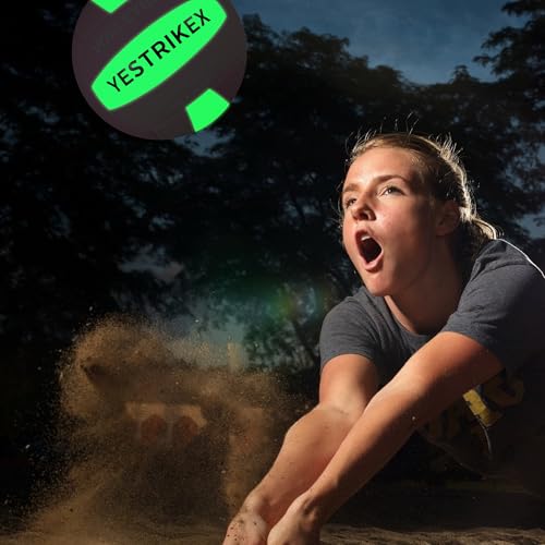 YeStrikeX Official Size 5 Glow in The Dark Volleyball, Fluorescent Light Night Volleyball Soft Indoor Outdoor Volleyball G...