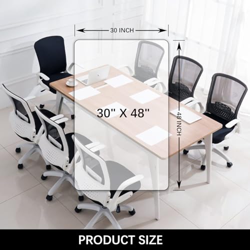Kuyal Clear Chair mat for Hardwood Floor 30 x 48 inches Transparent Floor Mats Wood/Tile Protection Mat for Office & Home...