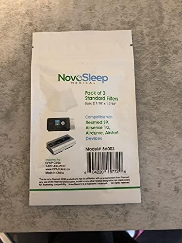 AirSense 10 ClimateLineAir Tubing Standard, 2m Heated Hose and Pack of 3 Standard airsense 10 Filters by Novosleep…