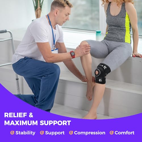 Adjustable Knee Support Brace for Women Men, Adjustable Compression Knee Patellar Pad Tendon Support Sleeve Brace - Arthri...