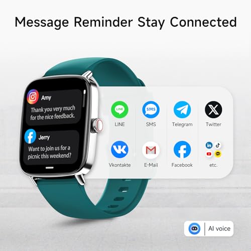Smart Watch for Men Women, 1.85" HD Smartwatch Compatible iPhone/Samsung/Android (Answer/Make Calls), 100+ Sport Modes Fit...