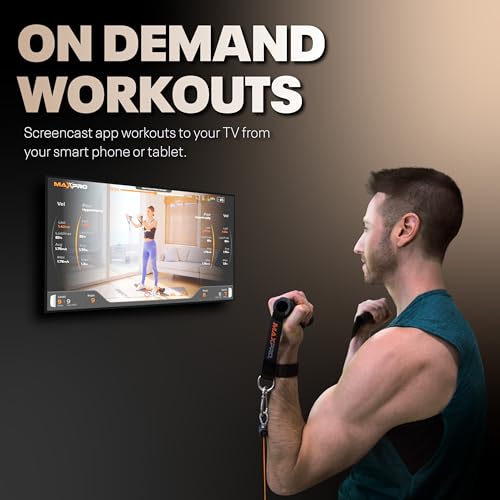 MAXPRO Fitness: Cable Home Gym | As Seen on Shark Tank | Versatile, Portable, Bluetooth Connected | Strength, HIIT, Cardi...