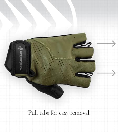 AERO|TECH|DESIGNS | Vintage Leather Gel Padded Palm Fingerless Gloves | Full Grain Genuine Leather