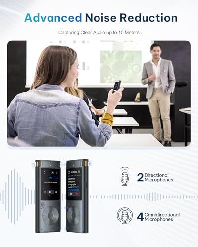 iFLYTEK Offline Voice Recorder with Playback, Secure Digital Recorder with AI Transcription, 5-Language Voice-to-Text, Noi...