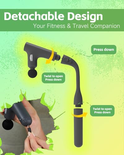 CAREKING WE ALWAYS CARE Convertible 3-in-1 Massage Gun Deep Tissue with Extended Handle, Back Pain Relief Percussion Muscl...