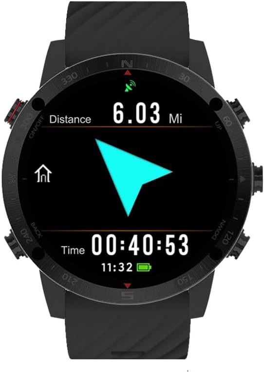 SUNROAD G5 Pro GPS Sports Watch AMOLED Health and Fitness Tracker Running Swimming Climbing Hiking Route Navigation Men Wr...