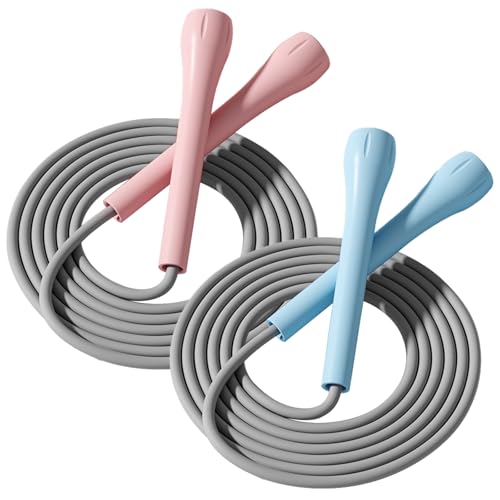CINDALOG 2 Pack Jump Rope for Kids, Lightweight Adjustable Jump Rope for Fitness, Tangle-Free Skipping Rope Speed Jumping ...