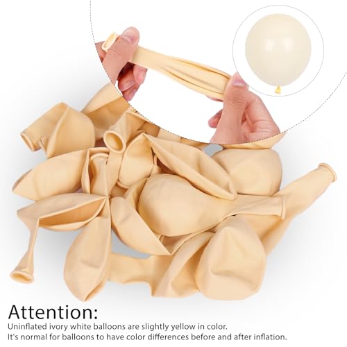 RUBFAC 129pcs Ivory white Balloons Different Sizes 18 12 10 5 Inch Latex Balloon Garland Arch for Party Decoration Birthda...