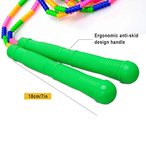 Coolrunner 16 FT Long Jump Rope(2 PACK), Double Dutch Jump Ropes, Soft Beaded Skipping for Kids Adults, Plastic Segmented ...
