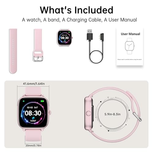 JYUAJOI Health Fitness Tracker (Answer/Make Calls), Smart Watch with 24/7 Heart Rate Monitor, Activity Tracker with Blood ...