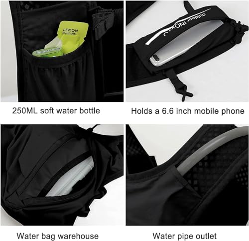 INOXTO Running Hydration Vest ,Lightweight Insulated Pack with 250ml Soft Flask Daypack for Hiking Trail Running Cycling R...