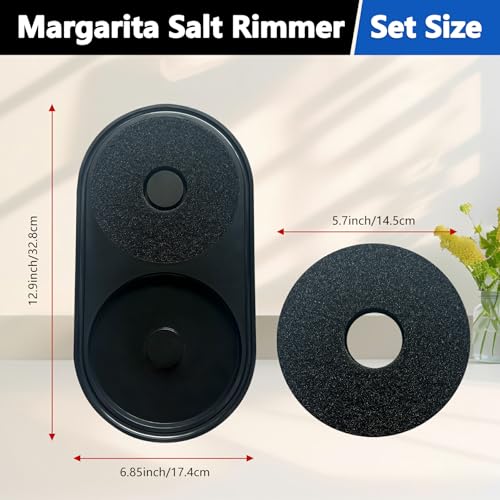 KKJCXY Bar Glass Rimmer – All-in-One Margarita Salt Rimmer Set for Cocktails, Salt and Sugar Rimmer Tray for Drinks – Drin...