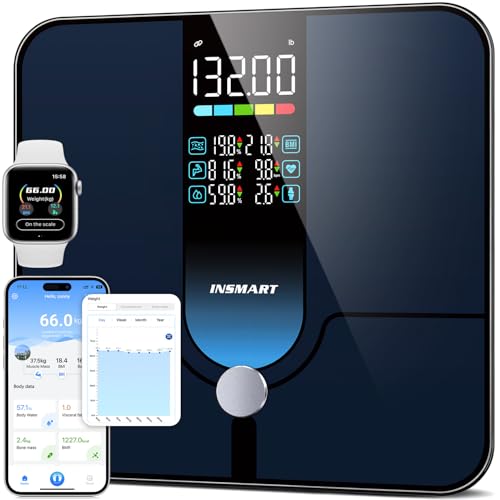 INSMART Smart Scale for Body Weight, Large Display Body Fat Scale, Accurate Weight Scale Digital Bluetooth Bathroom Scale ...