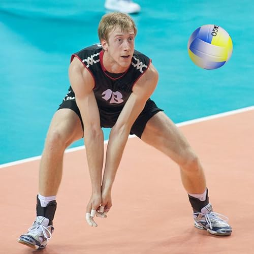 PECOGO Size 5 Volleyball - Durable PU Leather, Indoor/Outdoor. Soft Control, Great Airtightness for Training/Games. Ideal ...