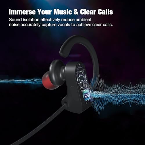 JOYWISE Bluetooth Wireless Headphones 16H Playtime Earbuds with Mic Stereo in-Ear Earphones, IPX7 Waterproof Sports Sound ...
