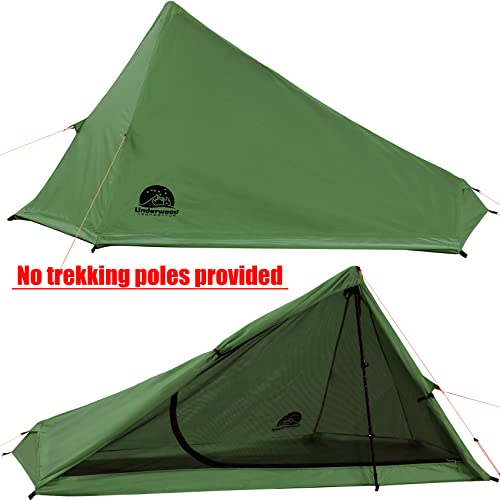 1 Person Trekking Pole Tent for Backpacking - Ultralight Backpacking Tent, Waterproof Hiking Tent for Camping, Lightweight...
