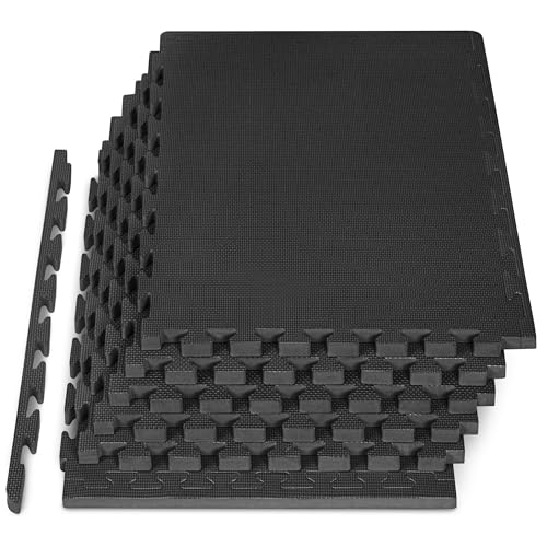 ProsourceFit Weaved Pattern Extra Thick Exercise Puzzle Mat 1-inch, EVA Foam Interlocking Tiles for Protective, Cushioned ...