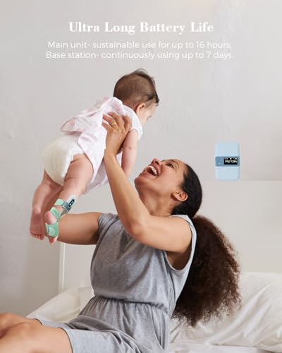 Babytone Baby Sleep Monitor with Base Station- Smart Sleep Sock, Tracking Heart Rate and Movement, Wearable Baby Foot Moni...