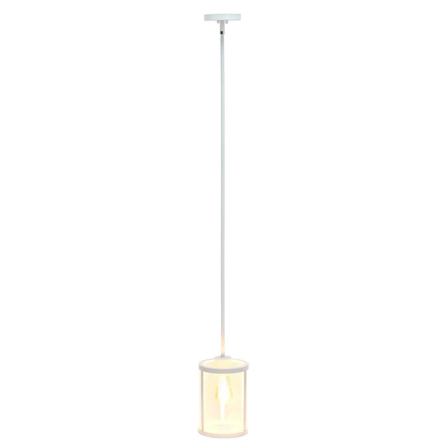 Elegant Designs PT1010-BLK 1-Light Ceiling Pendant, Black, Glass, 9.25in Adjustable, Modern Vintage Industrial for Kitchen or Dining Room