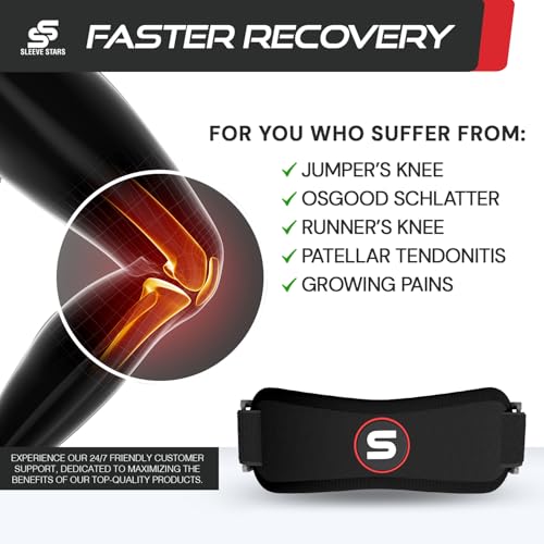 Sleeve Stars Swedish Brand Patellar Tendon Support Strap for Women & Men Effective Osgood Schlatter Knee Brace Youth & Kid...