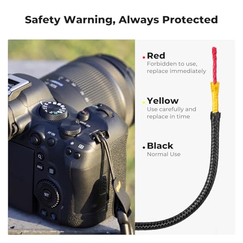 K&F Concept Camera Neck Strap for Photographers, Soft Neoprene Adjustable Shoulder Belt with Zipped Pockets