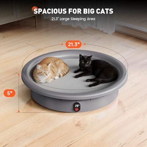 PRTSUiKG Smart Cat Bed with Automatic Heating and Cooling, Indoor Pet Bed with Built-in Weight Scale, Cat House with Repla...