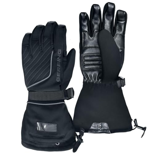 Gerbing GT5 12V Heated Motorcycle Gloves, Unisex, Hybrid Battery/Wired Heating for Powersports, Snowmobile, Hunting