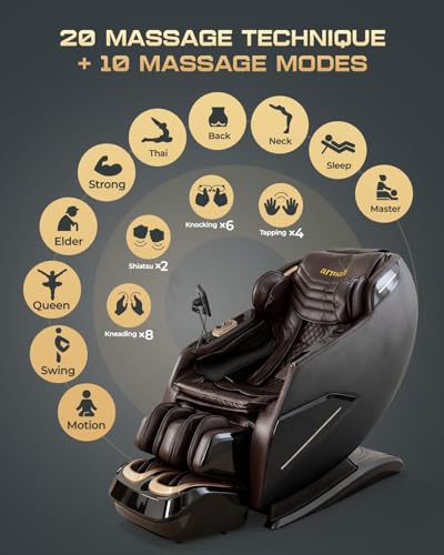 4D Massage Chairs Full Body,Zero Gravity SL-Track Shiatsu Massage Chair Recliner,Core Heating,20 Massage Techniques,Deep Y...