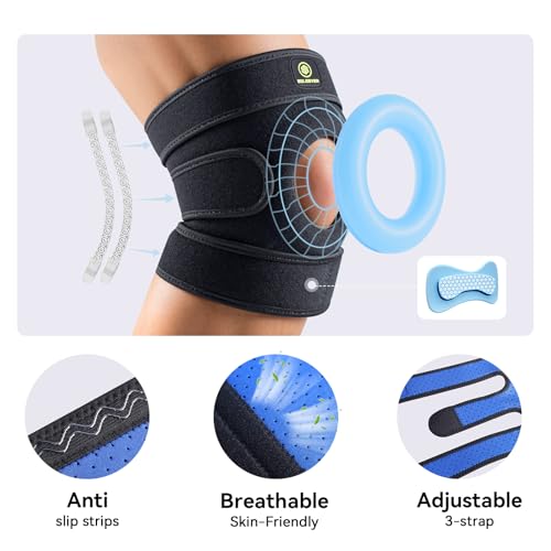 Plus Size Knee Brace with Side Stabilizers & Patella Gel Pads for Men & Women, Adjustable Knee Support for Knee Pain, Inju...