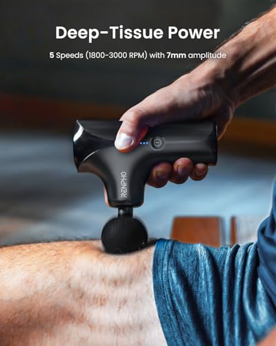 RENPHO Mini Thermacool Massage Gun with Heat and Cold, Professional Pocket-Sized Percussion Massager, FSA Eligible HSA, Po...