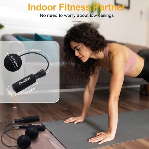 Coniflor 2 in 1 Jump Rope for Women Men and Kids - Tangle-Free Cordless Skipping Jump Rope with Ball Bearings and Foam Han...
