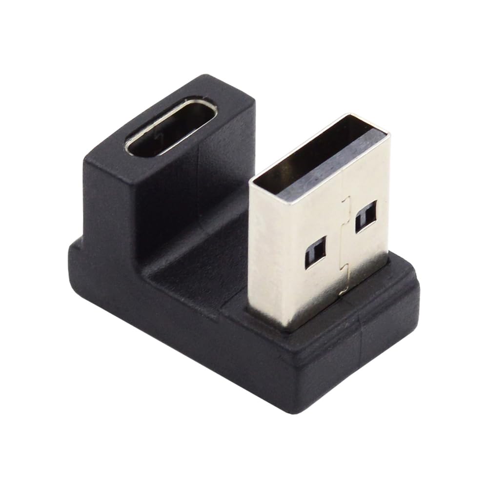 Nfhk Usb-C Type C Female Up Opposite U Shape Back Angled To Usb 3.0 A Male Data Adapter For Laptop Desktop