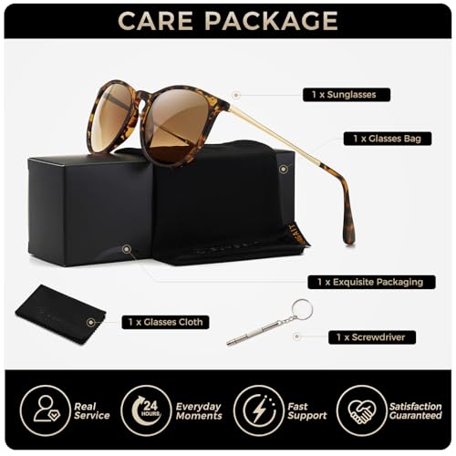 SUNGAIT Premium Vintage Round Sunglasses for Women Men Classic Retro Trendy Style