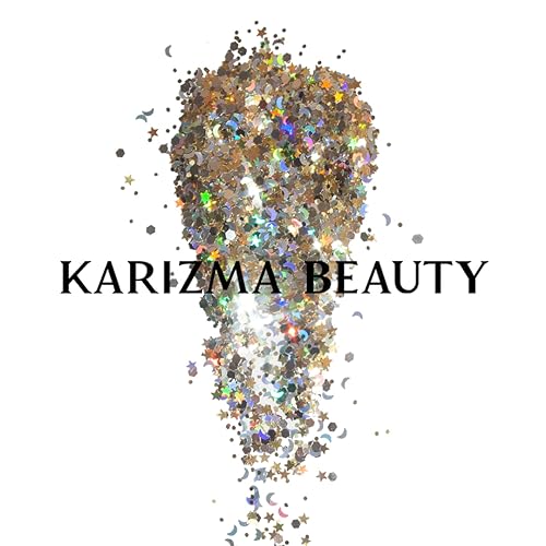 KARIZMA Stars & Moons Body Glitter. 10g Chunky Face Glitter, Hair Glitter, Eye Glitter and Body Glitter for Women. Rave Gl...