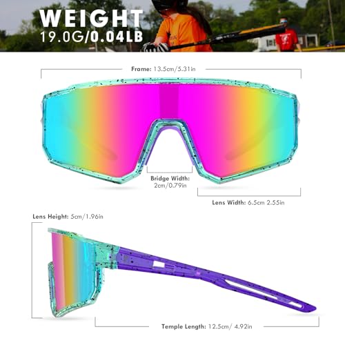 BOLLFO Polarized Sports Sunglasses,UV400 Protection Outdoor Glasses for Men Women Youth Baseball Cycling Running Driving Golf