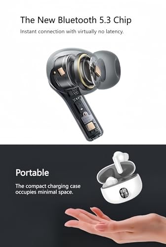 MISSOKIE Wireless Earbuds Bluetooth V5.3 2025 Headphones 36H Playback Deep Bass Stereo Ear Buds with LED Power Display Cha...